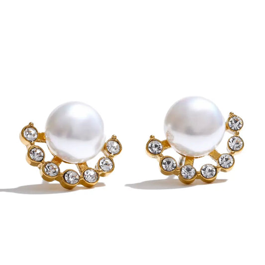 Pearl Crystal Studs