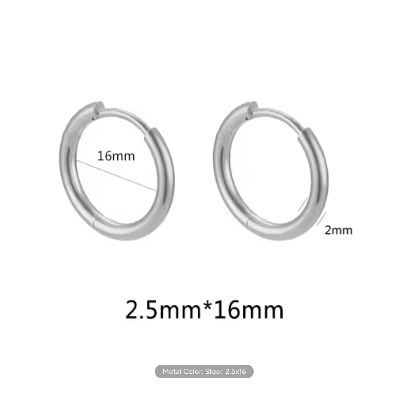 2.5mm Thick Stainless Steel Hoops