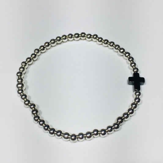 Hematite Mini Cross Bracelet #GB002